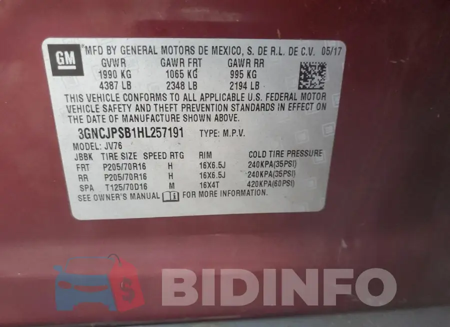 3GNCJPSB1HL257191 Photo# 13