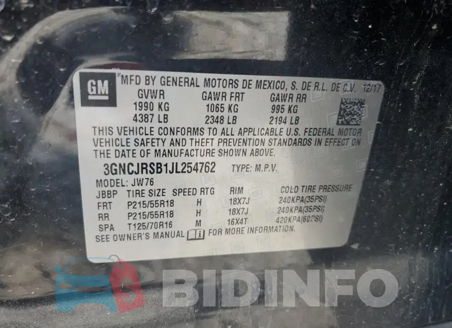 3GNCJRSB1JL254762 Photo# 13