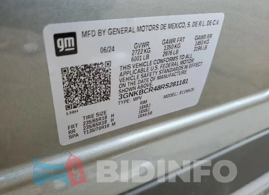 3GNKBCR48RS281181 Photo# 13