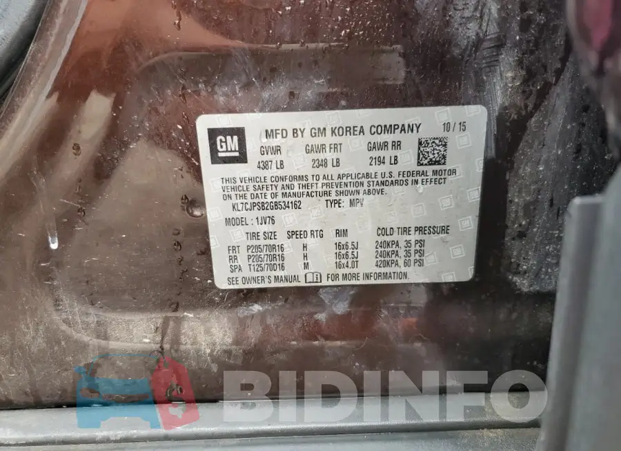 KL7CJPSB2GB534162 Photo# 13