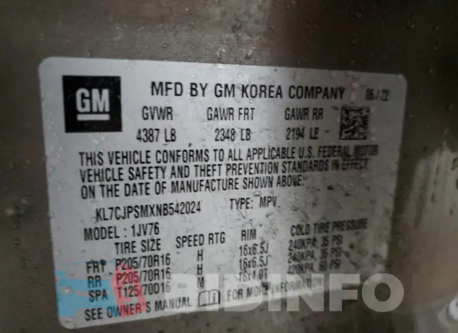 KL7CJPSMXNB542024 Photo# 13