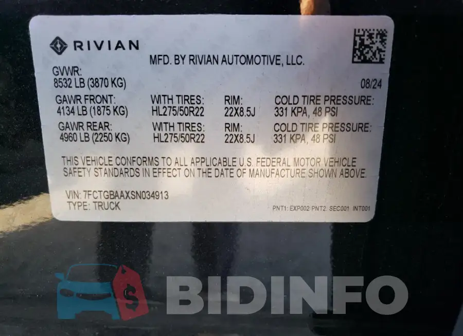 7FCTGBAAXSN034913 Photo# 12