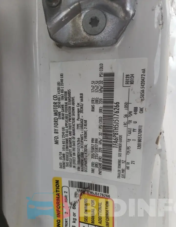 1FA6P8TH5J5176266 Photo# 13