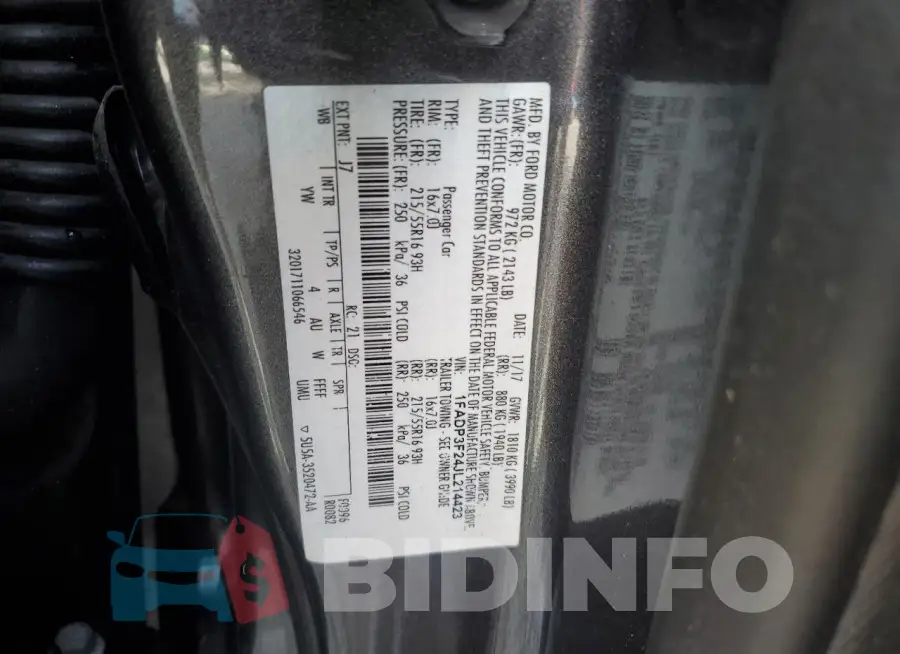 1FADP3F24JL214423 Photo# 12