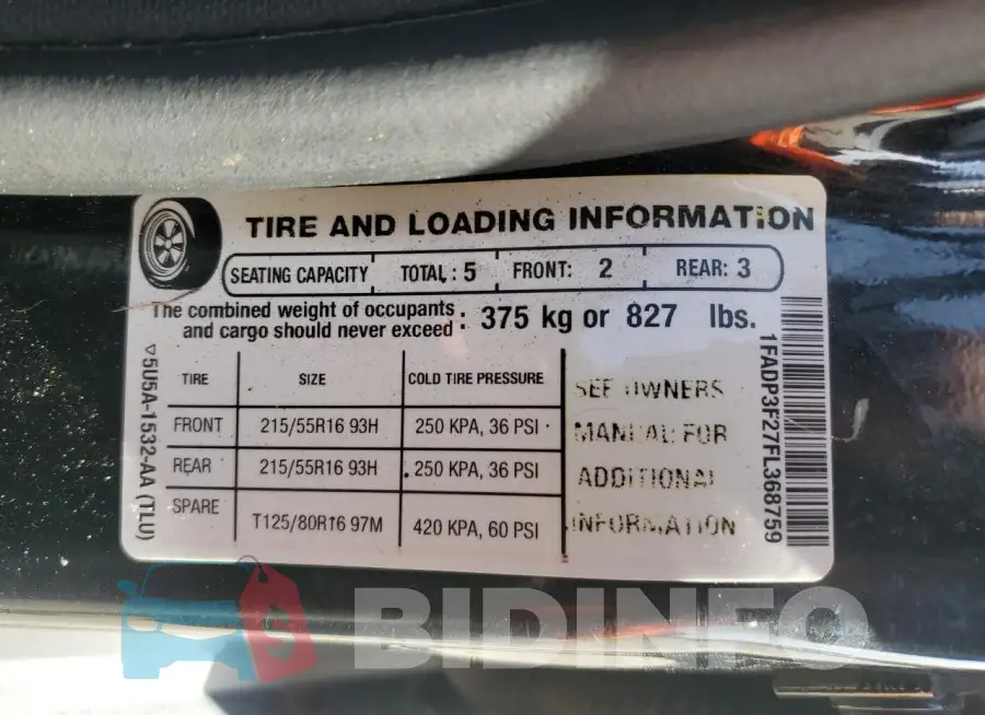 1FADP3F27FL368759 Photo# 12
