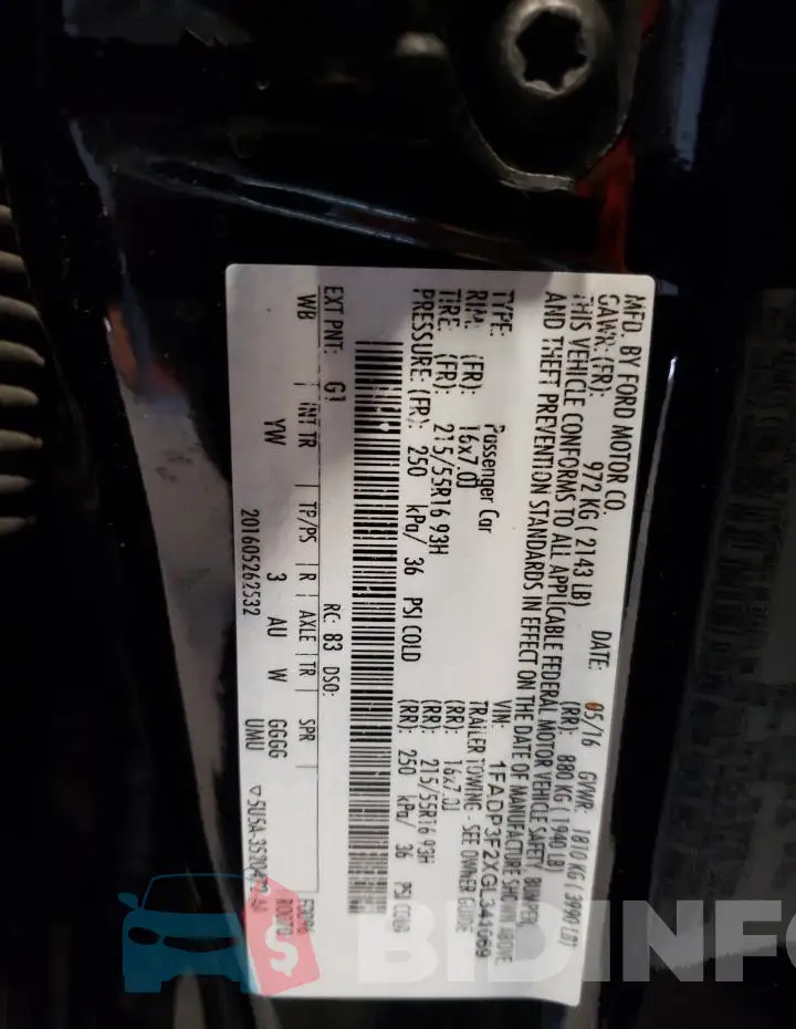 1FADP3F2XGL341069 Photo# 12