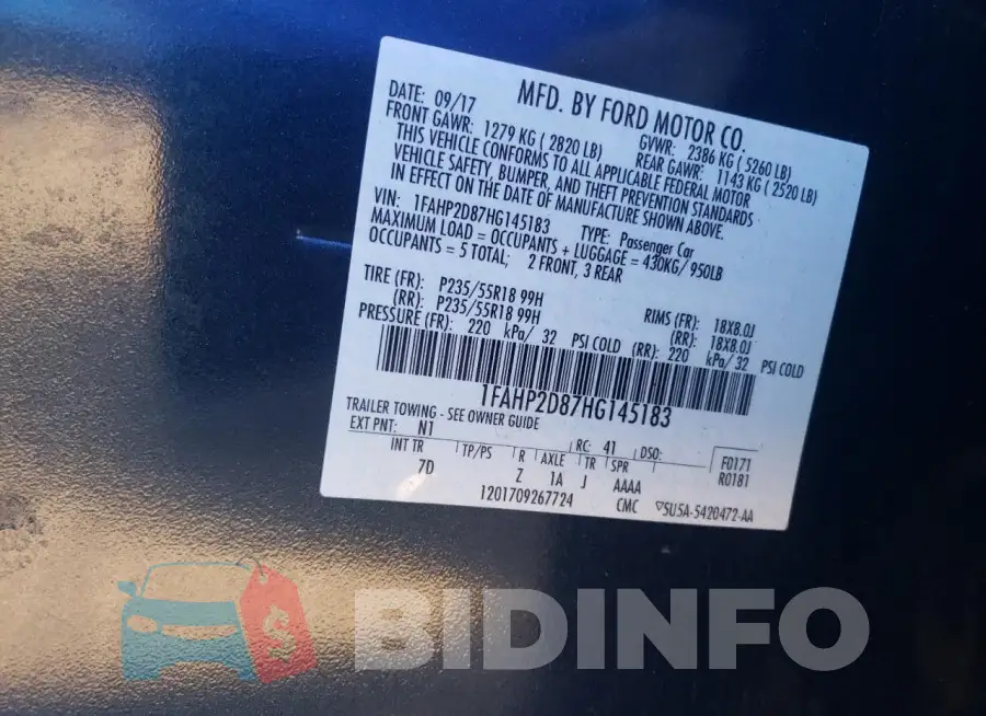 1FAHP2D87HG145183 Photo# 12