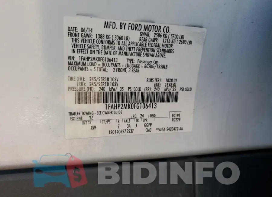 1FAHP2MK0FG106413 Photo# 12