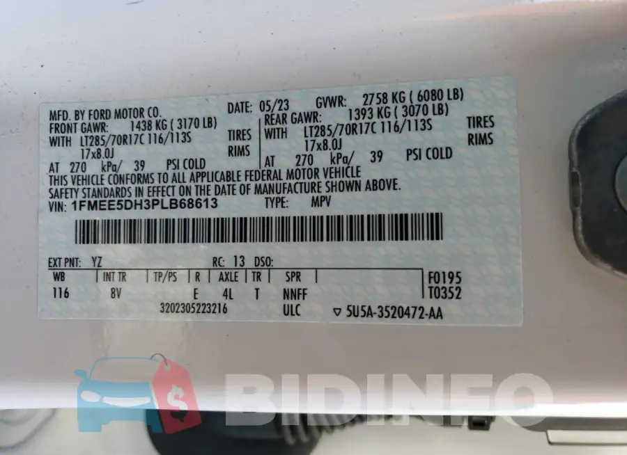 1FMEE5DH3PLB68613 Photo# 13