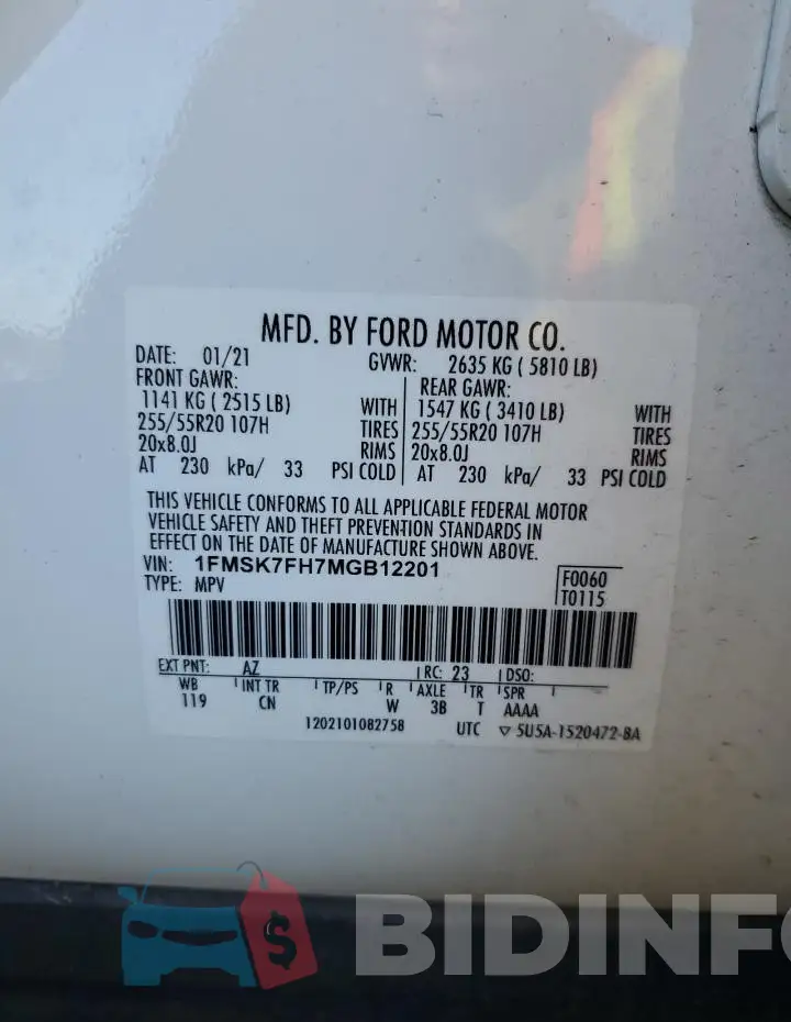 1FMSK7FH7MGB12201 Photo# 13