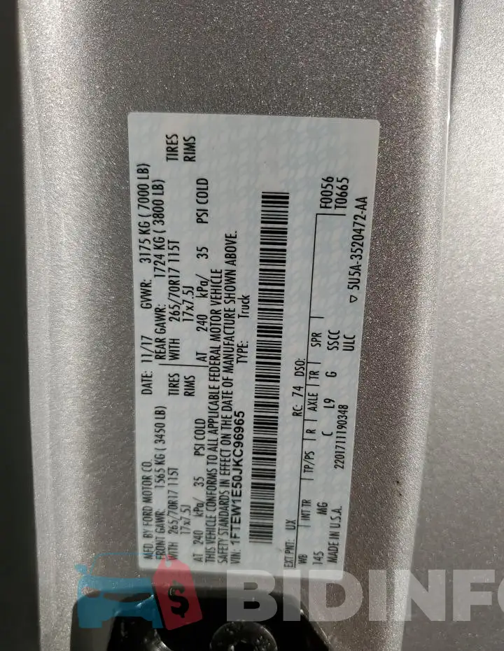 1FTEW1E50JKC96965 Photo# 12