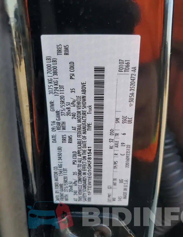 1FTEW1EG1GKF81541 Photo# 12