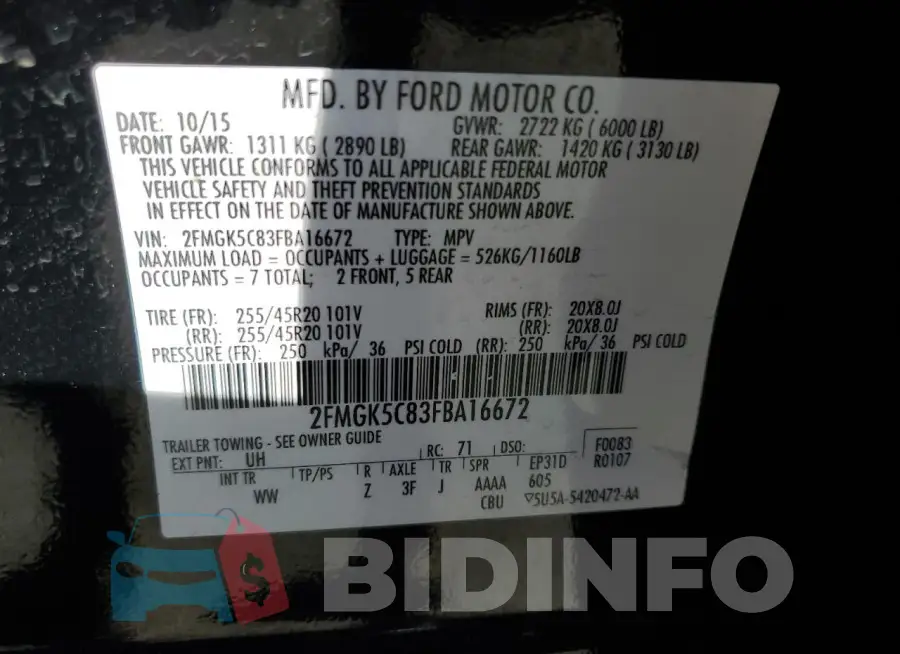2FMGK5C83FBA16672 Photo# 13