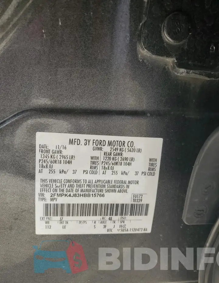 2FMPK4J83HBB15766 Photo# 13