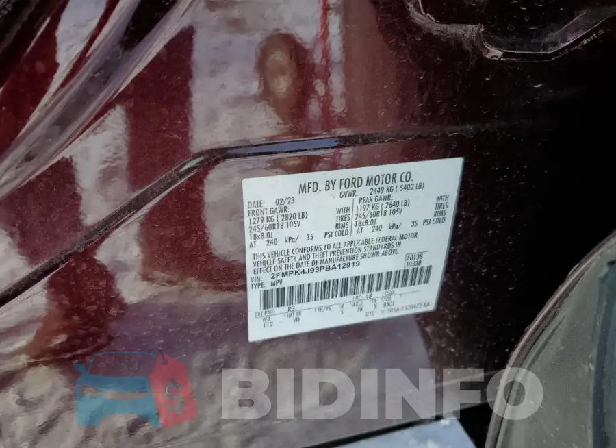 2FMPK4J93PBA12919 Photo# 14