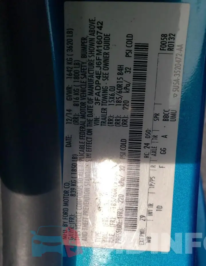 3FADP4EJ6FM160742 Photo# 12