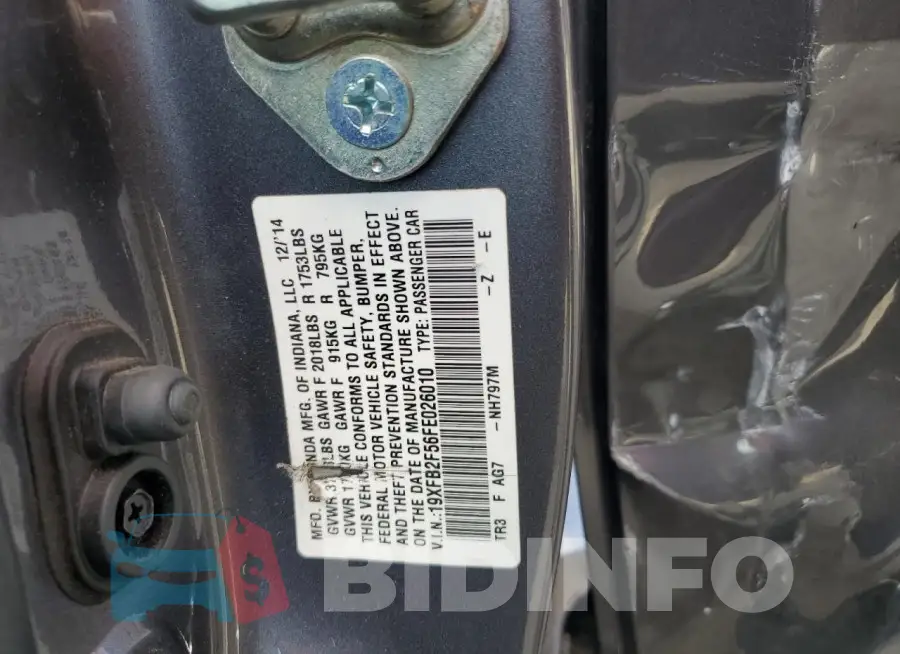 19XFB2F56FE026010 Photo# 12