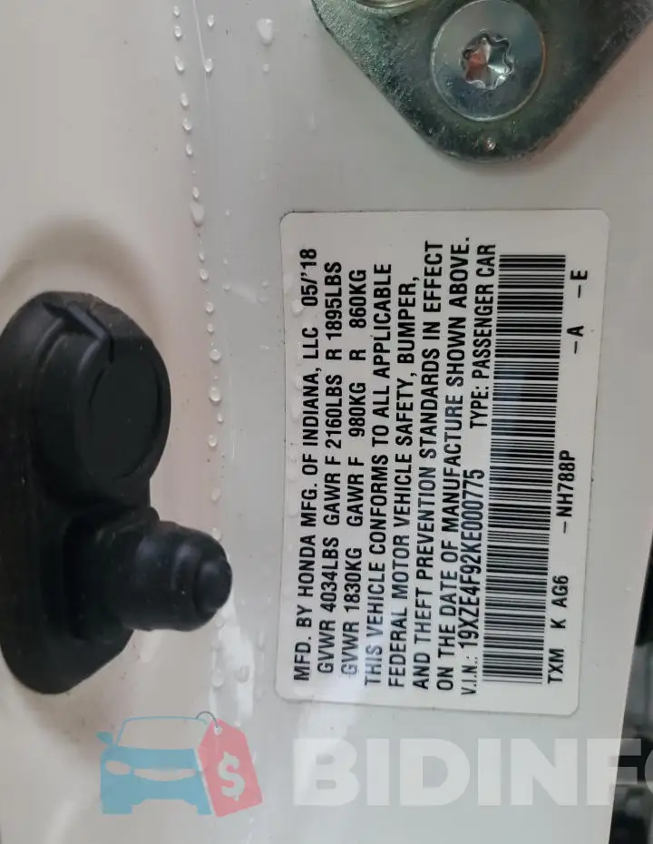 19XZE4F92KE000775 Photo# 13
