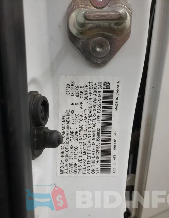 2HGFC2F68LH568832 Photo# 13