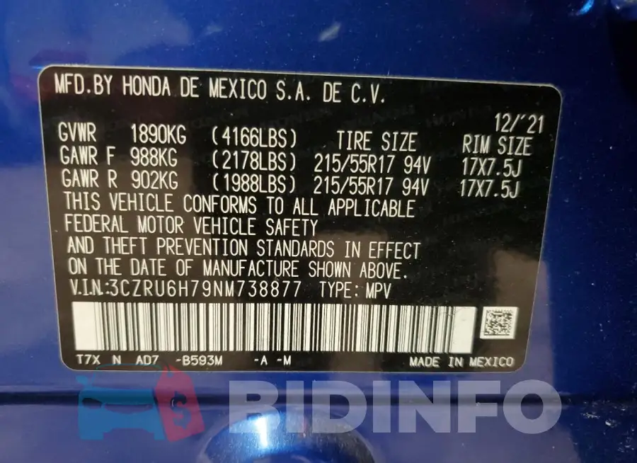 3CZRU6H79NM738877 Photo# 13