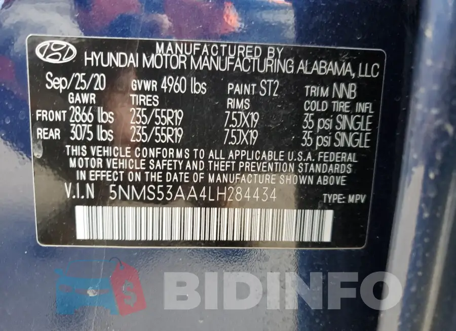 5NMS53AA4LH284434 Photo# 13