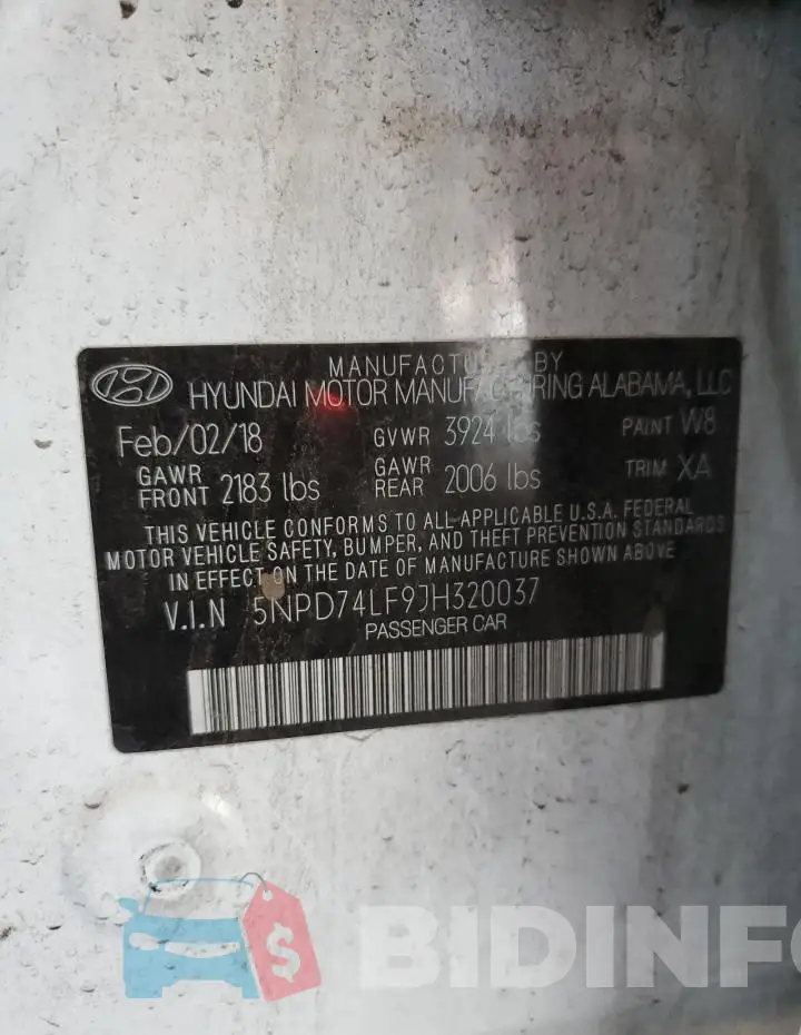 5NPD74LF9JH320037 Photo# 13