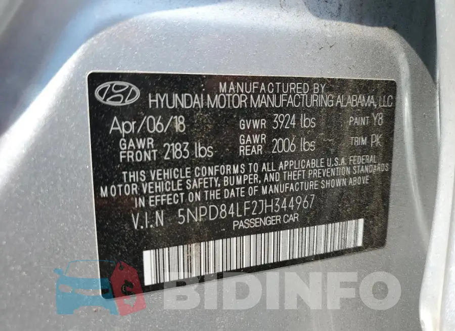 5NPD84LF2JH344967 Photo# 12