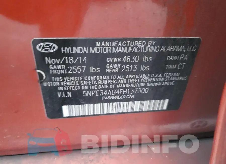 5NPE34AB4FH137300 Photo# 12