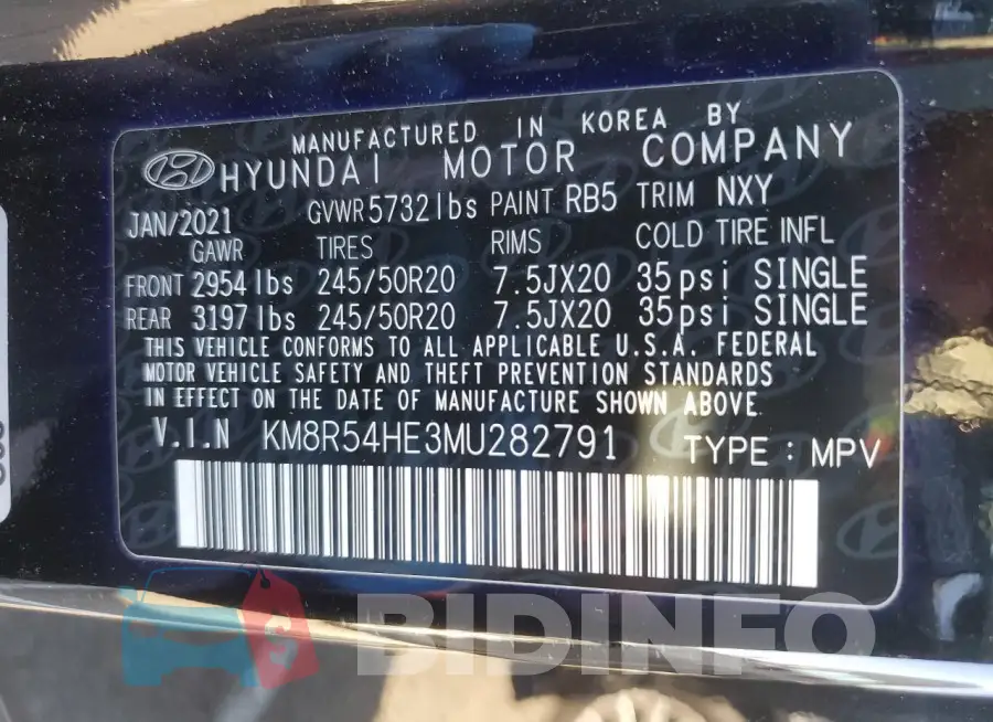 KM8R54HE3MU282791 Photo# 13