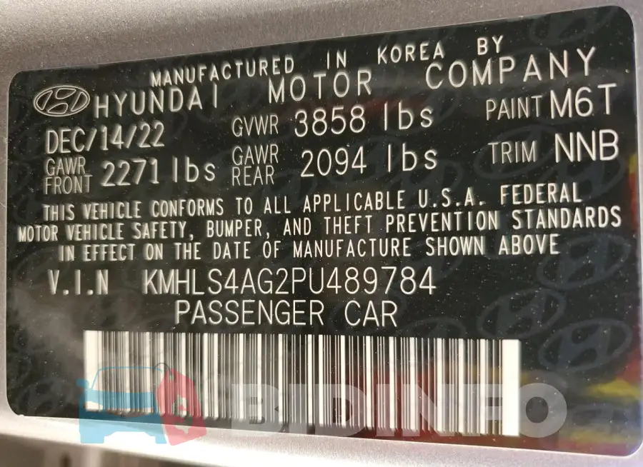 KMHLS4AG2PU489784 Photo# 13