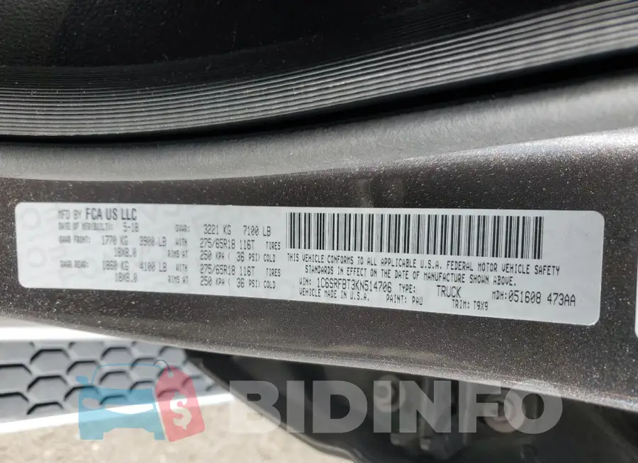 1C6SRFBT3KN514706 Photo# 12
