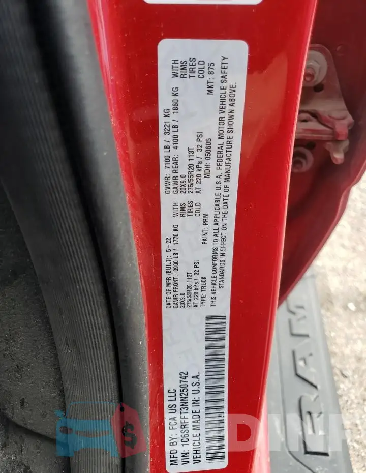 1C6SRFFT3NN250742 Photo# 12