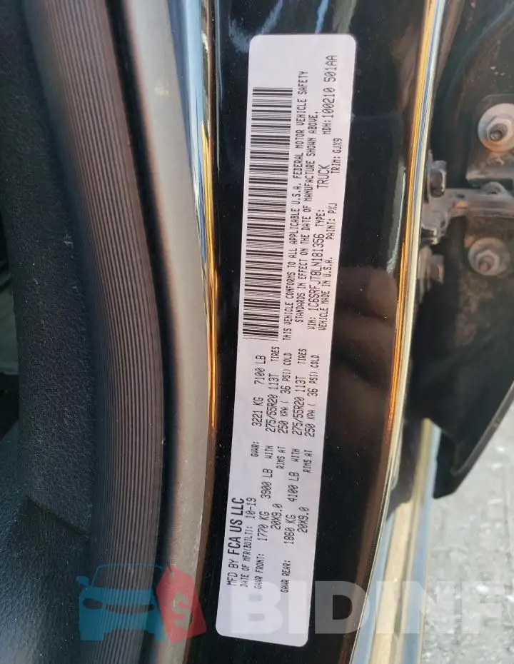 1C6SRFJT8LN181356 Photo# 12