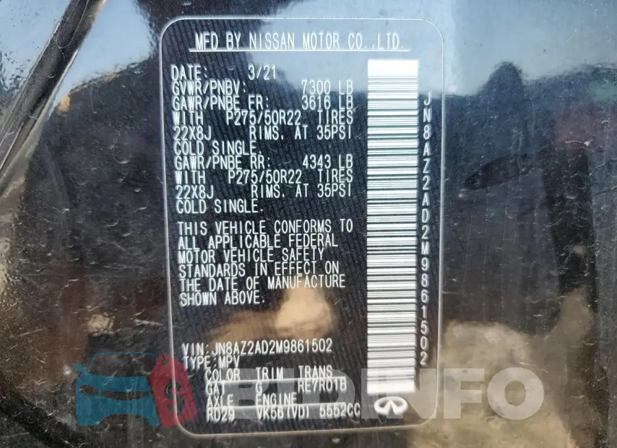 JN8AZ2AD2M9861502 Photo# 13