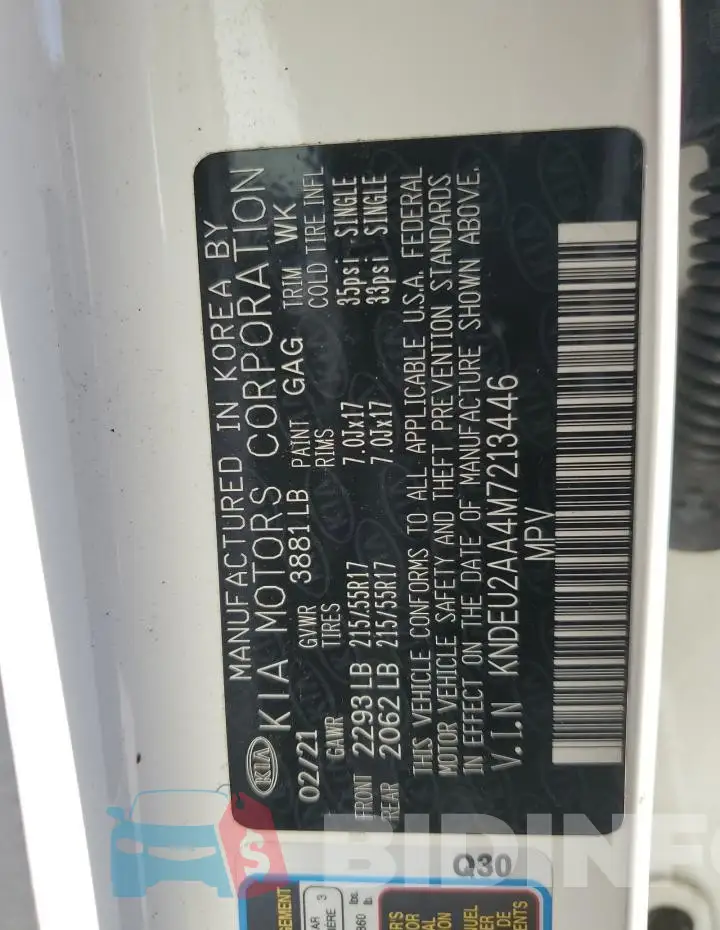 KNDEU2AA4M7213446 Photo# 14