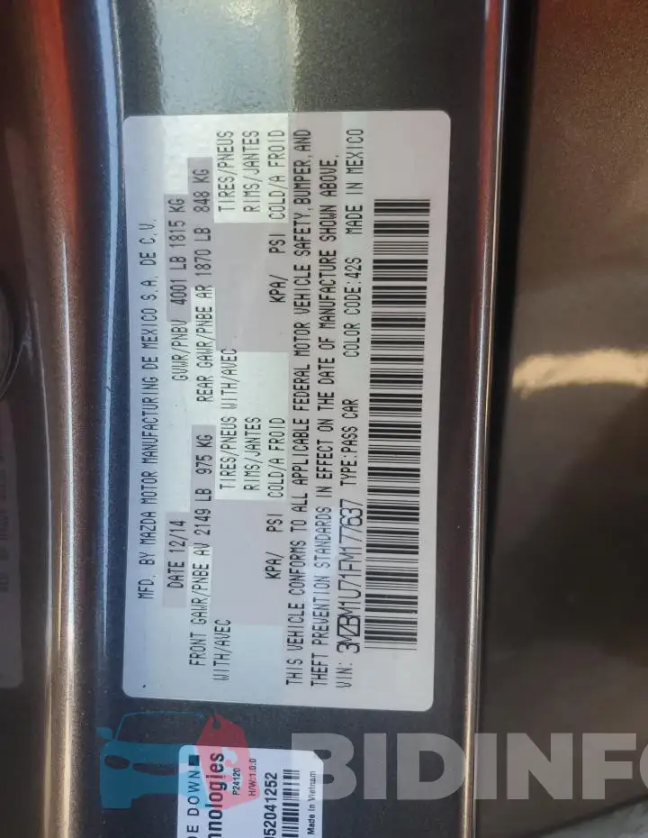 3MZBM1U71FM177637 Photo# 12