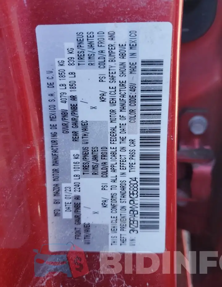 3MZBPABMXPM358804 Photo# 13