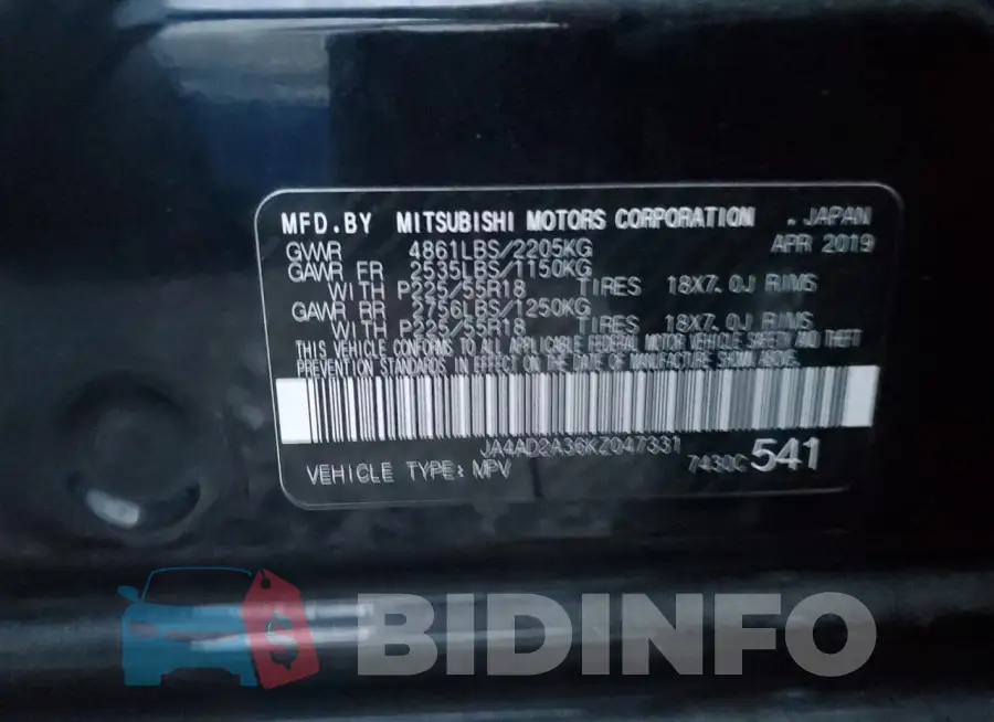 JA4AD2A36KZ047331 Photo# 13