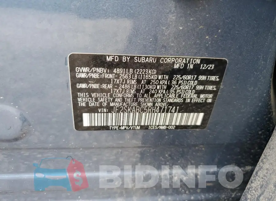 JF2SKABC5RH471741 Photo# 12