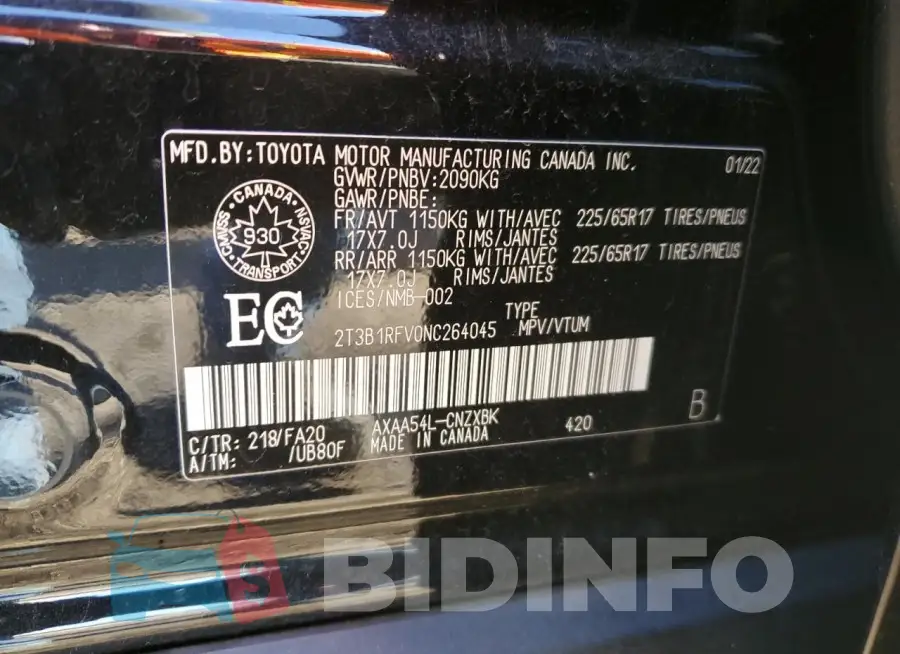 2T3B1RFV0NC264045 Photo# 13