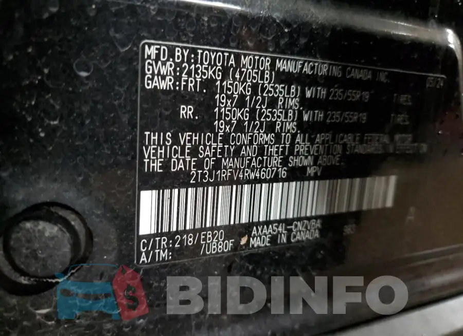 2T3J1RFV4RW460716 Photo# 14