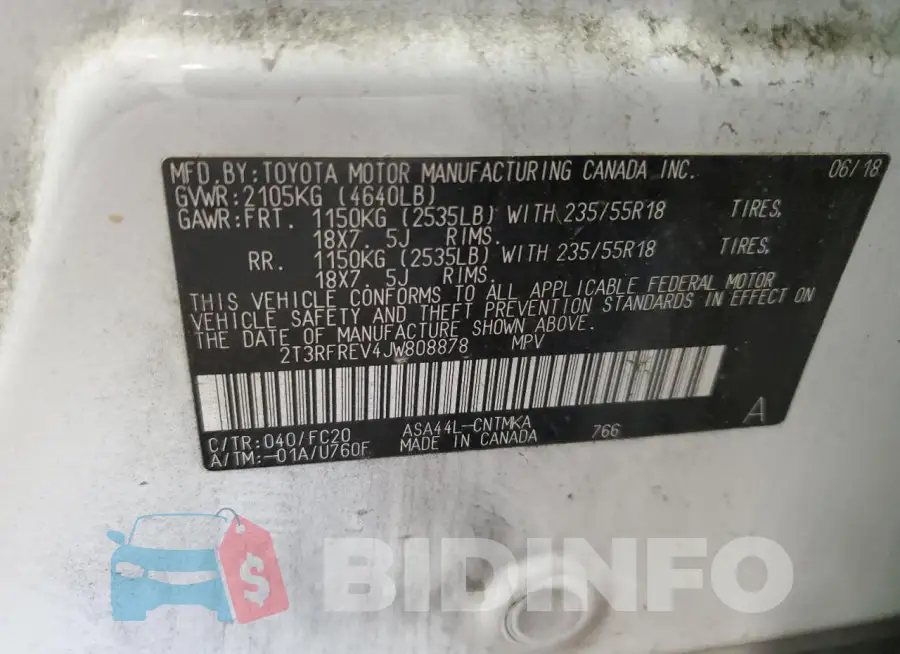 2T3RFREV4JW808878 Photo# 13