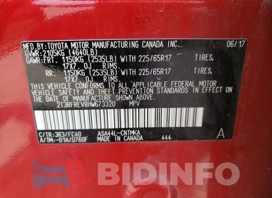 2T3RFREV8HW673320 Photo# 14