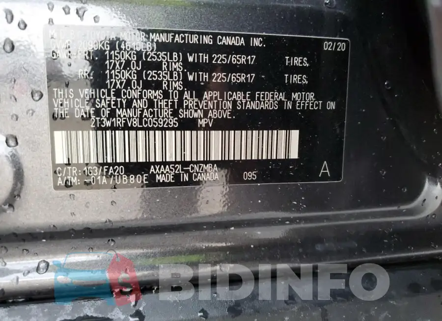 2T3W1RFV8LC059295 Photo# 13
