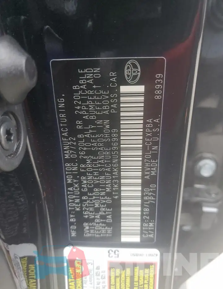 4T1K31AK6NU596989 Photo# 12