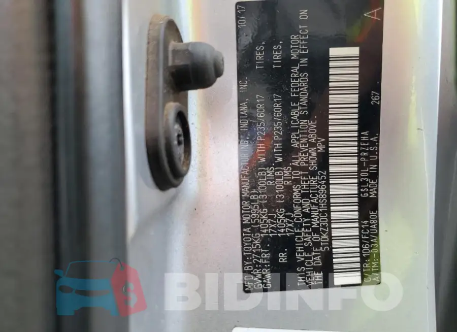 5TDKZ3DC1HS896452 Photo# 14