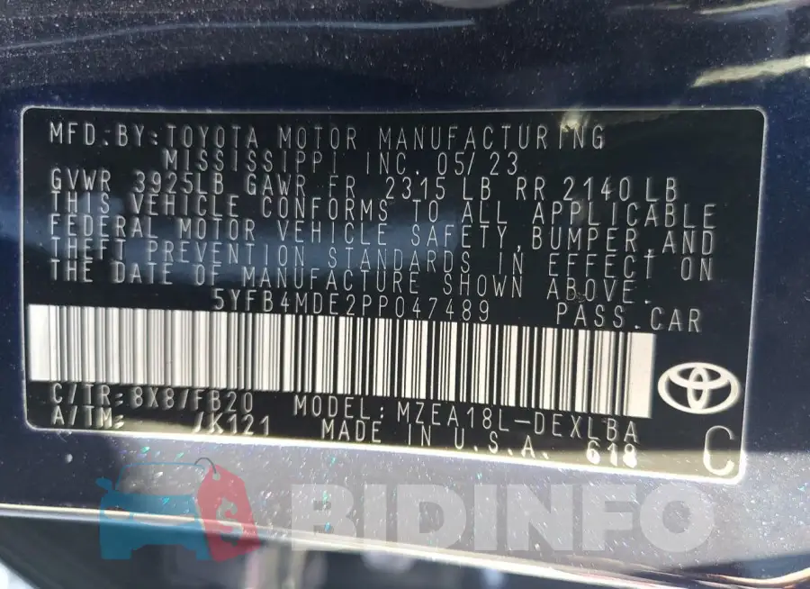 5YFB4MDE2PP047489 Photo# 12