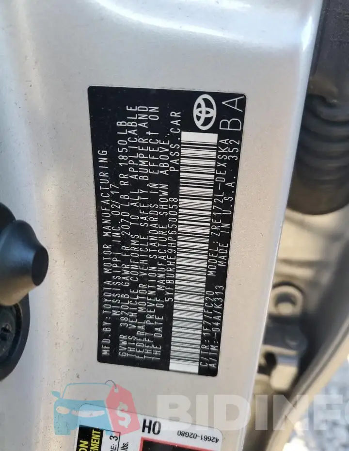 5YFBURHE9HP650058 Photo# 13