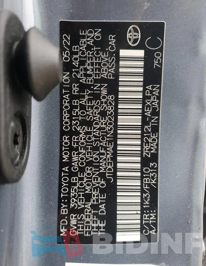 JTDEPMAE1N3023828 Photo# 13