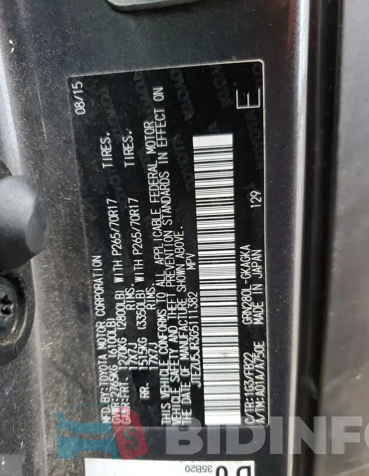 JTEZU5JR3G5111382 Photo# 13